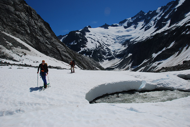 Skiing below the Inspiration Glacier