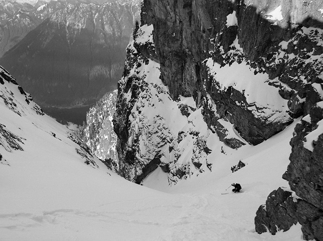 In the Slot couloir