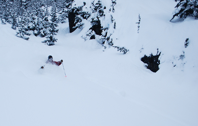 Powder skiing at Snoqualmie Pass